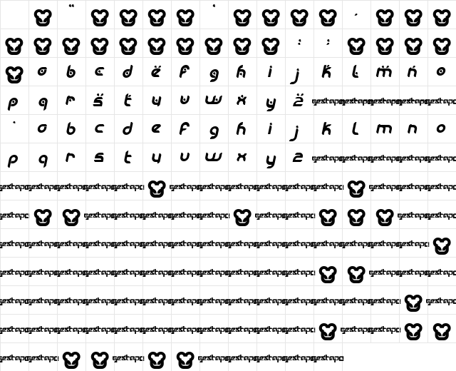 Moogwai Italic Character Map Moogwai Italic Character Map