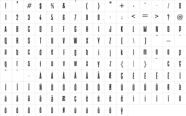 OPTIBinderStyle Light Character Map