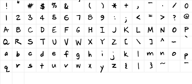 Mook Regular Character Map