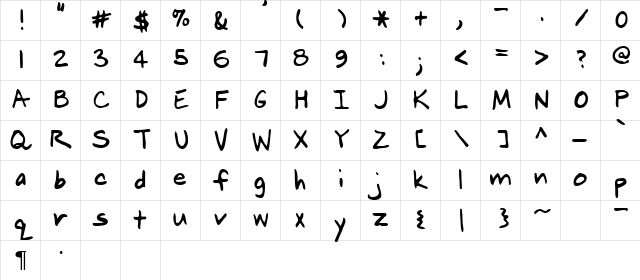 Mook Regular Character Map