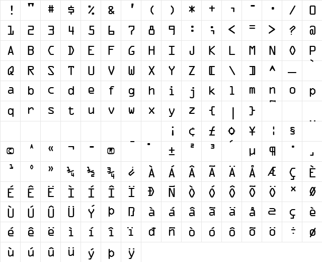 Optical A Normal Character Map Optical A Normal Character Map