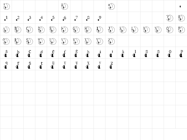 Mooncat Font Regular Character Map Mooncat Font Regular Character Map