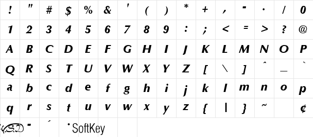 Optim ExtraBold Italic Character Map Optim ExtraBold Italic Character Map