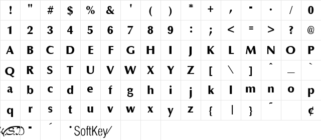 Optim ExtraBold Regular Character Map