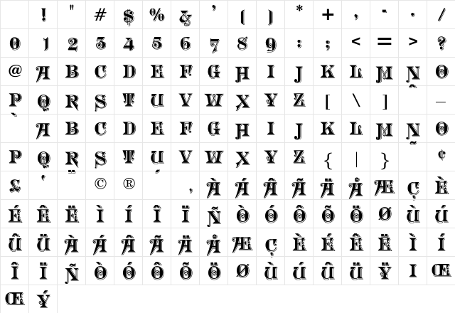 OPTIMorgan TwentyNine Character Map OPTIMorgan TwentyNine Character Map