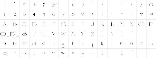 MoonlightBold Regular Character Map
