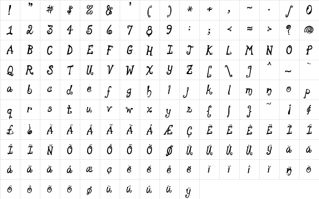 moonpie a la monde Regular Character Map