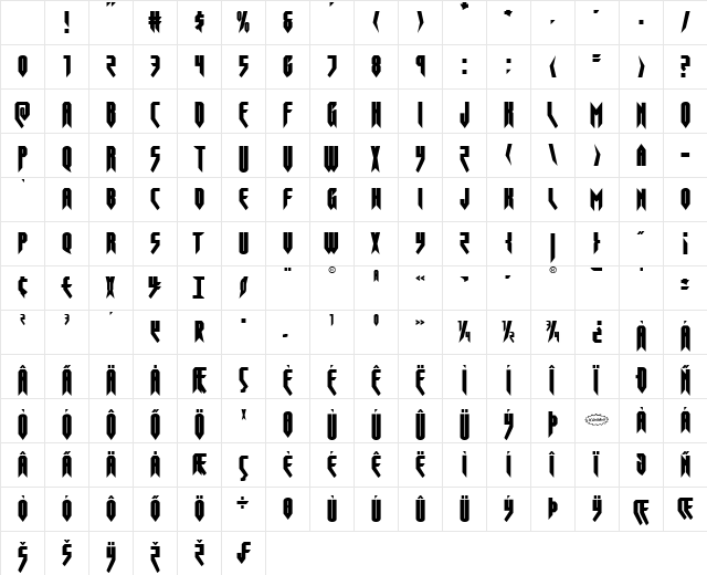 Opus Magnus Regular Character Map Opus Magnus Regular Character Map