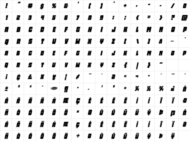 Opus Mundi Academy Italic Italic Character Map