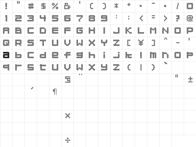 Orandakan Kana Regular Character Map