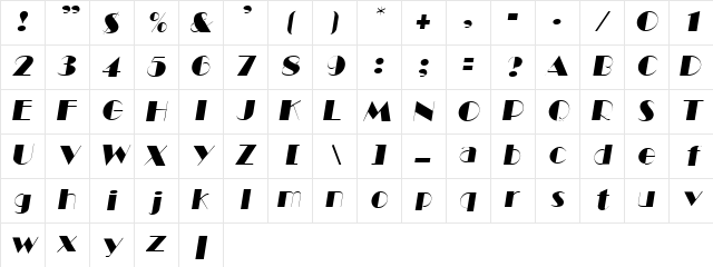 Oratory Oblique Character Map
