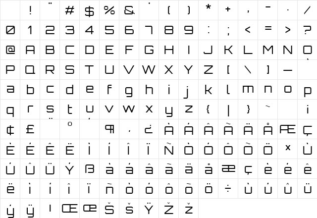 Orbitron Regular Character Map Orbitron Regular Character Map