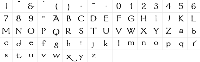 Mordred Demi Bold Character Map