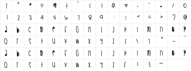OriginalDonDada Medium Character Map