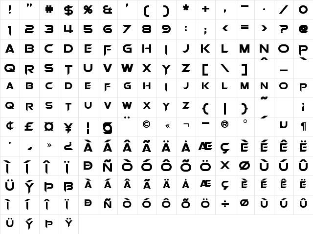 Orion Pax Bold Character Map Orion Pax Bold Character Map