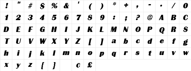 Orkney Oblique Character Map