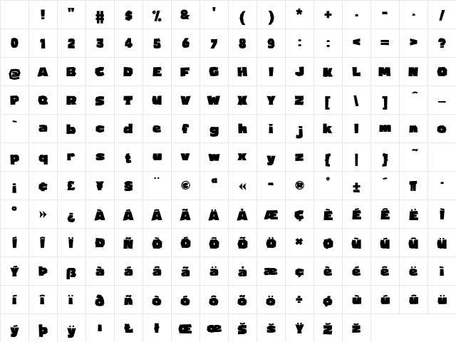 Osmanthus Regular Character Map Osmanthus Regular Character Map