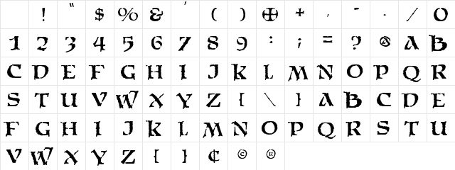Moria Citadel Regular Character Map