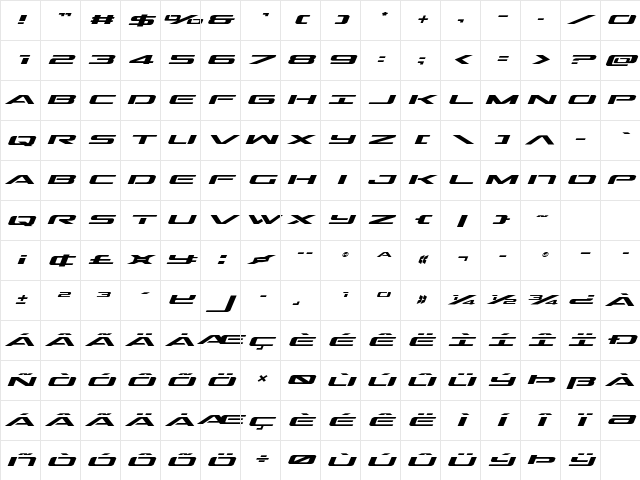 Outrider Expanded Italic Expanded Italic Character Map Outrider Expanded Italic Expanded Italic Character Map