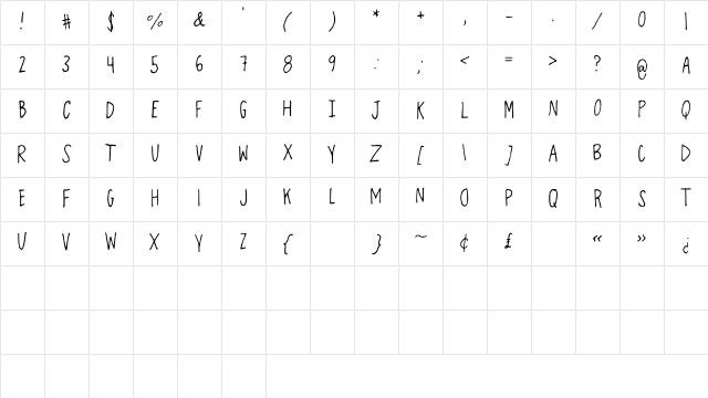OverthEMoOn Medium Character Map