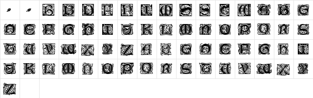 Morris Initialen Regular Character Map