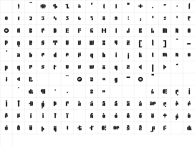 P22 Albers One Character Map P22 Albers One Character Map