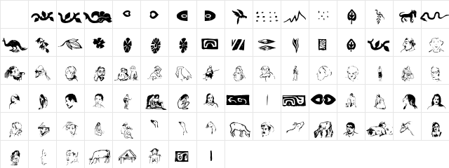 P22 Gauguin Extras Regular Character Map