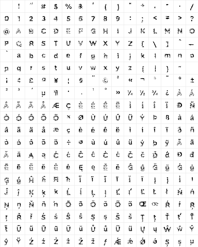 Pabellona (C) Trex Regular Character Map Pabellona (C) Trex Regular Character Map