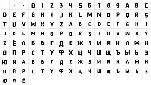 Pacifica Regular Character Map Pacifica Regular Character Map