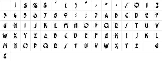 PacificCaps Normal Character Map PacificCaps Normal Character Map