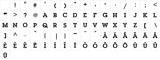 Pack'In Regular Character Map Pack'In Regular Character Map