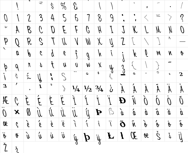 Pack Regular Character Map Pack Regular Character Map