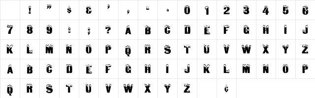 PaddleCaps Normal Character Map PaddleCaps Normal Character Map