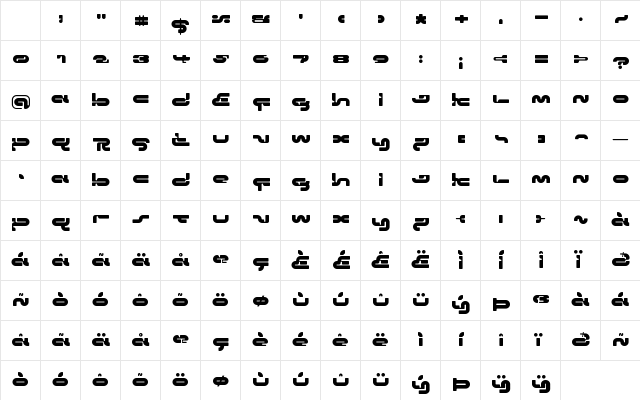 Padomela LDR Regular Character Map