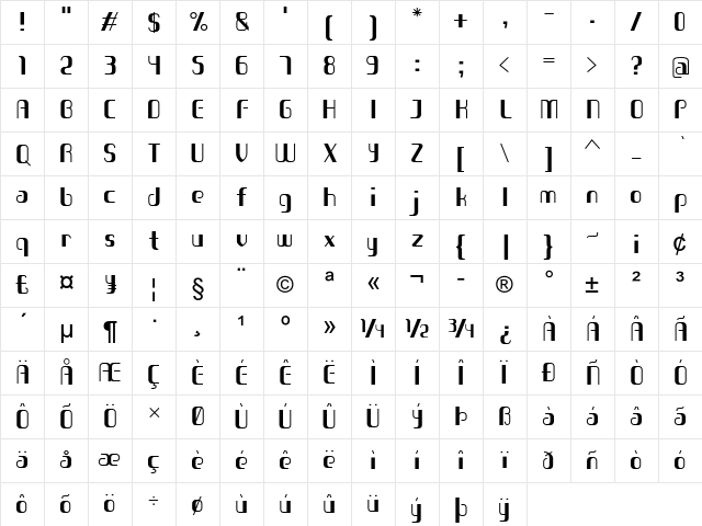 Pageturner Regular Character Map Pageturner Regular Character Map