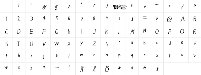 Pahan Puuskahdus Regular Character Map