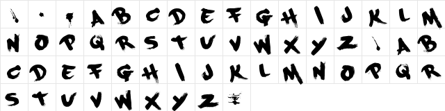 PaintCans Regular Character Map