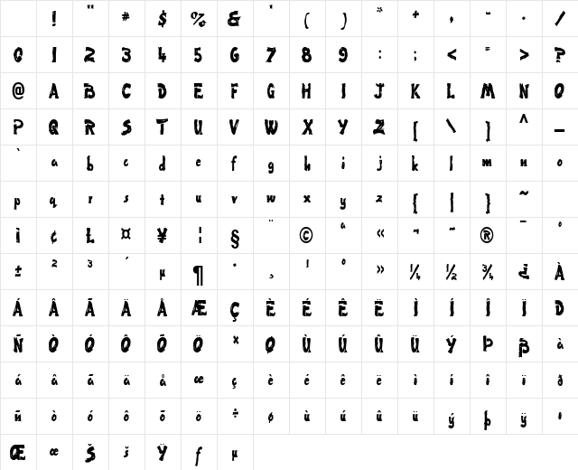 Paint-Condensed Normal Character Map Paint-Condensed Normal Character Map
