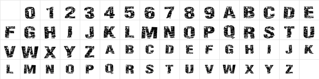 PaintScratch Regular Character Map