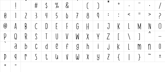 Pak Kumis Regular Character Map Pak Kumis Regular Character Map