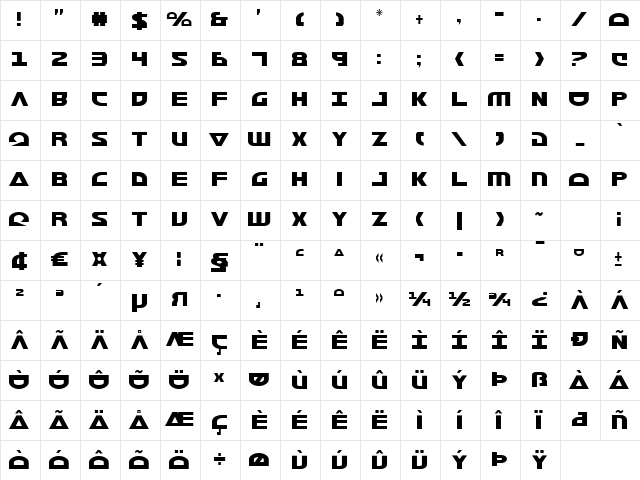 Morse NK Condensed Condensed Character Map