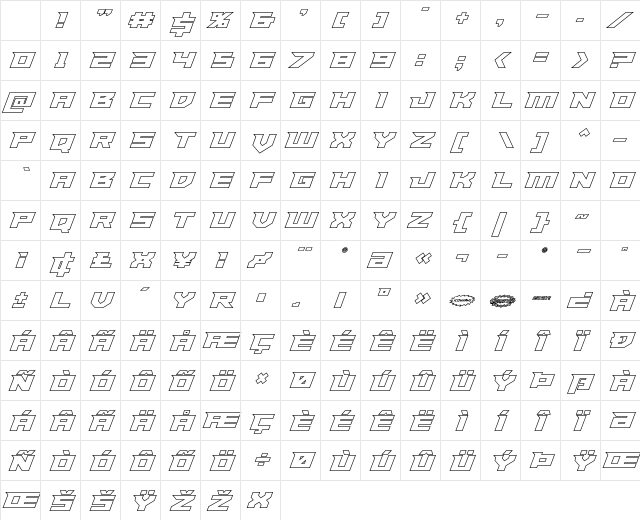 Paladins Outline Regular Character Map