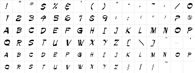 Palette Regular Character Map