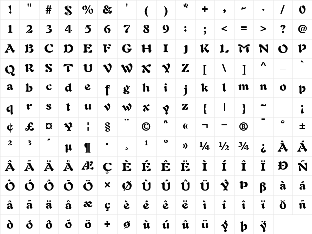 PaletteBlackSSK Normal Character Map PaletteBlackSSK Normal Character Map