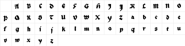 Palmona Regular Character Map Palmona Regular Character Map
