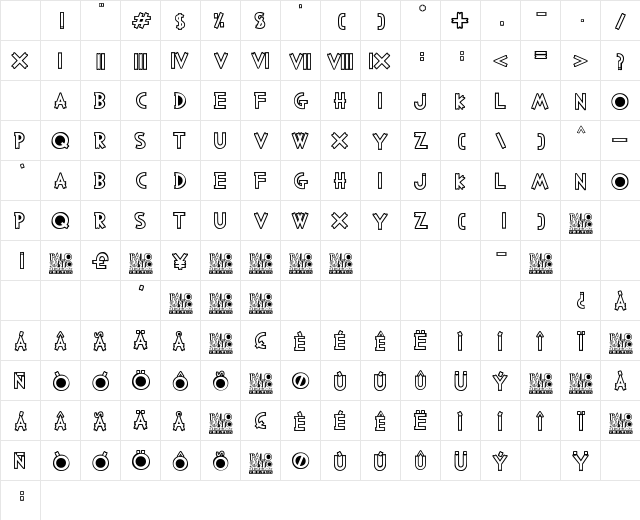 PALO SANTO Regular Character Map PALO SANTO Regular Character Map