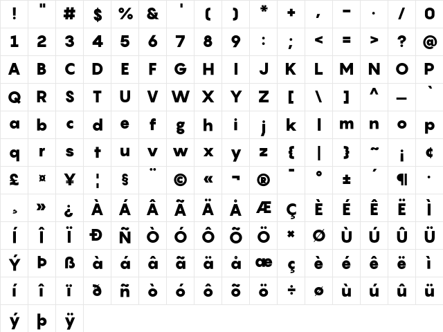 Pangram Black Character Map Pangram Black Character Map