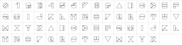 Pangraph Light Character Map