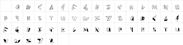 PaperFolder Regular Character Map PaperFolder Regular Character Map