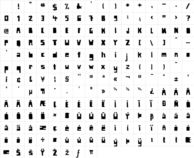 Paper Johnny Drei Regular Character Map Paper Johnny Drei Regular Character Map
